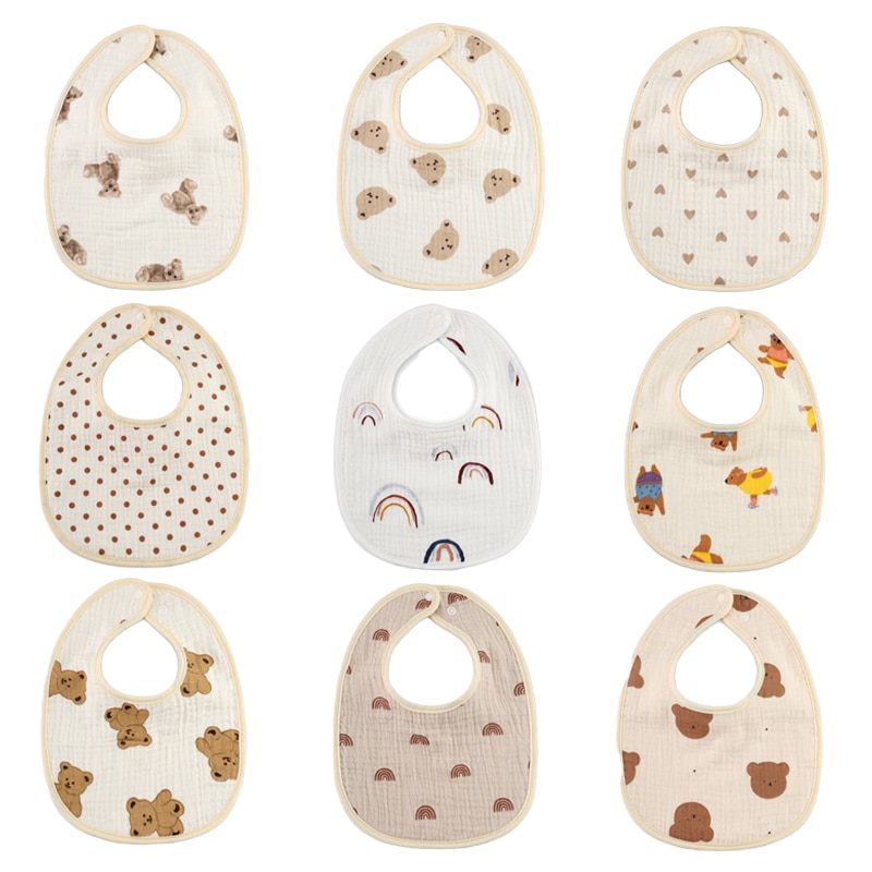 Feeding Drool Bibs Cotton Accessories Newborn Bib Infant Burp Cloths Bandana Scarf for Kid Girl Boy Feeding Saliva Towel Gifts