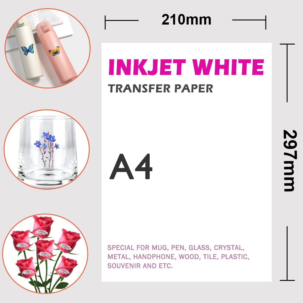 A4 transparent clear decal Inkjet water transfer paper be used with Inkjet printer good toughness no broken no powder