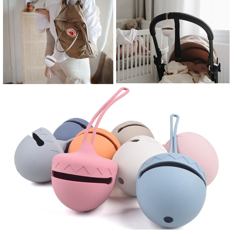 Portable Pacifier Storage Bag Newborn Baby Pacifier Case Cute Pine Cone Silicone Pacifier Holder Box Nipple Soother Container
