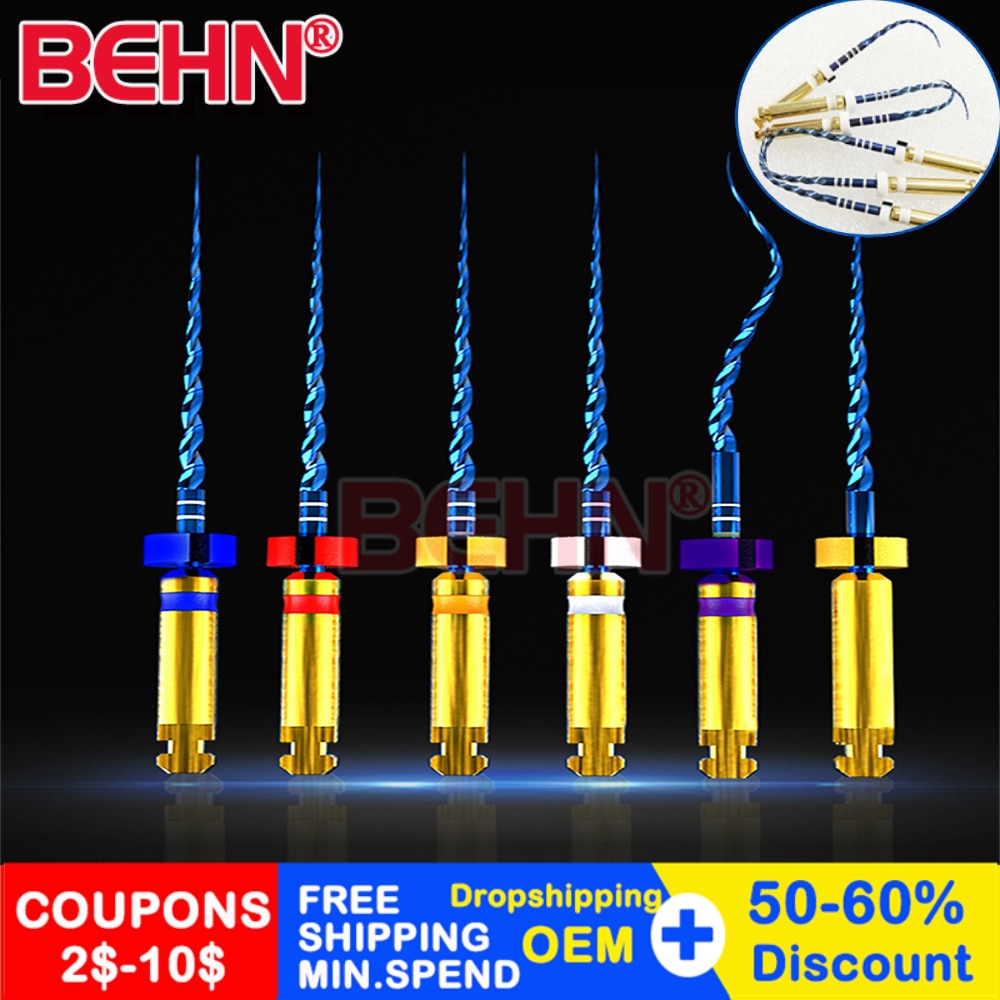 Endo files rotary S1/S2/F1/F2/F3 21mm 25mm Pro Dental Root Canal File Stopper Reciprocaring Blue Niti Plugger Dentistry Tools