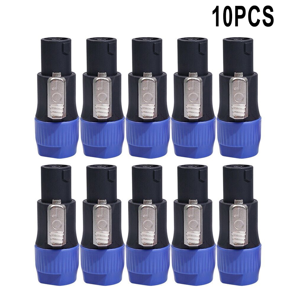 10PCS NL4FC Speaker Connectors 4 Pin Male Audio Speakon Ohm Plug Adapter 2.72 X 1.18 X 1.02" 4 Pole 4 Pin Male Audio Cable 
