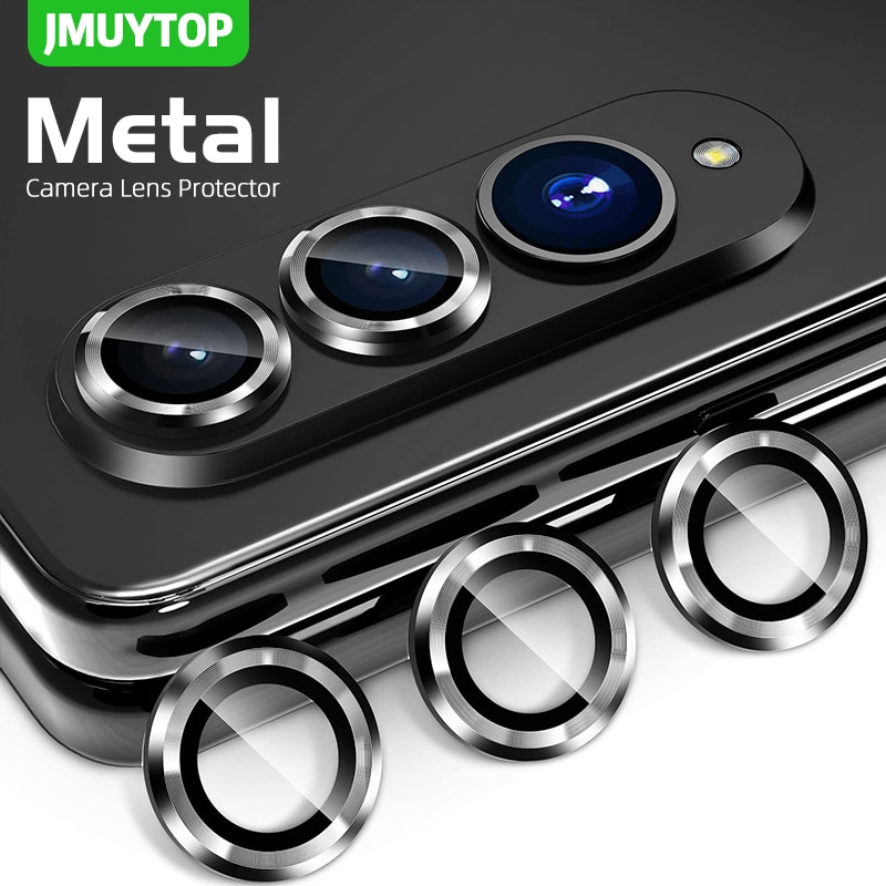 JMUYTOP Protector Camera For Samsung Galaxy Z Fold 4 Aluminum Alloy Metal with Tempered Glass Full Cover Camera Lens Protector