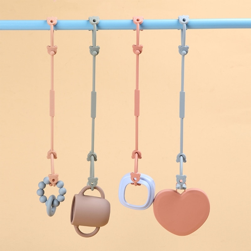 Silicone Chain Fastened Strap for Baby Pacifiers Teething Toy Newborn Teether Chain Nipple Holder Nursing Accessories