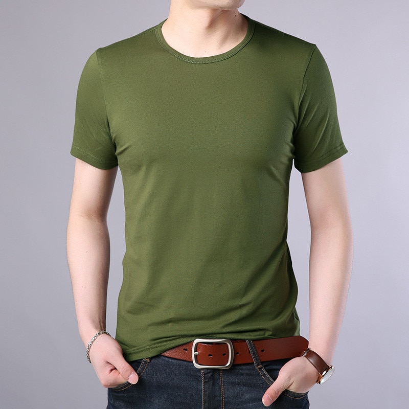 2794- R-men's t-shirt summer loose five-point sleeve T-shirt