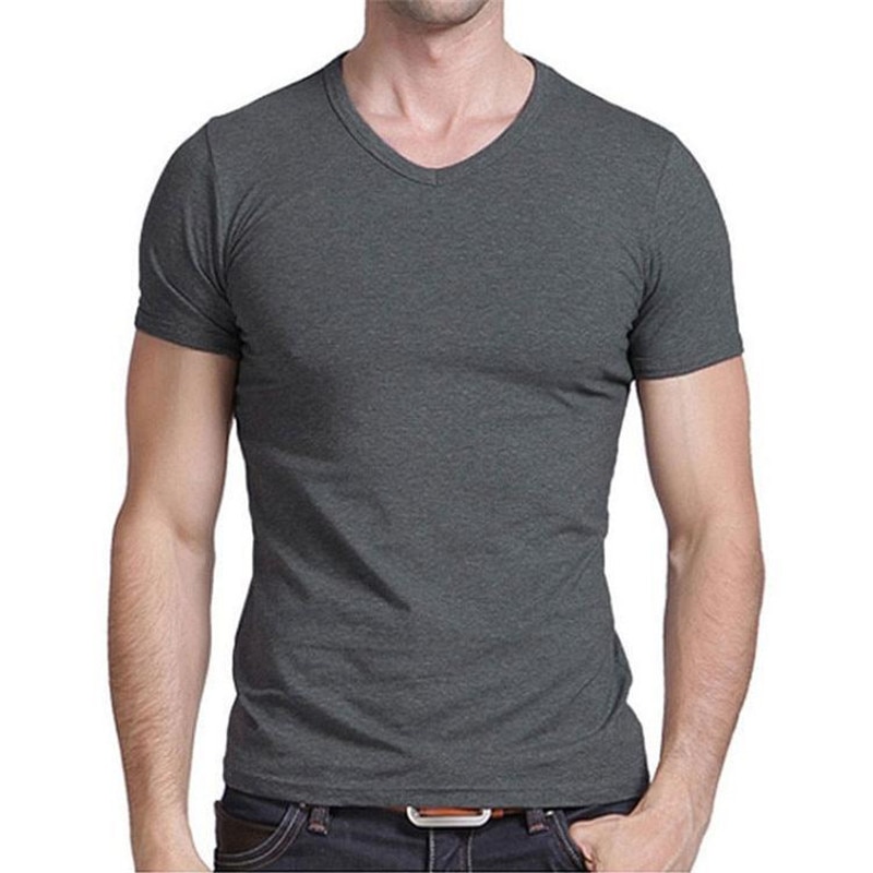 5101-R- men's t-shirt summer new loose 3 five-point sleeve T-shirt