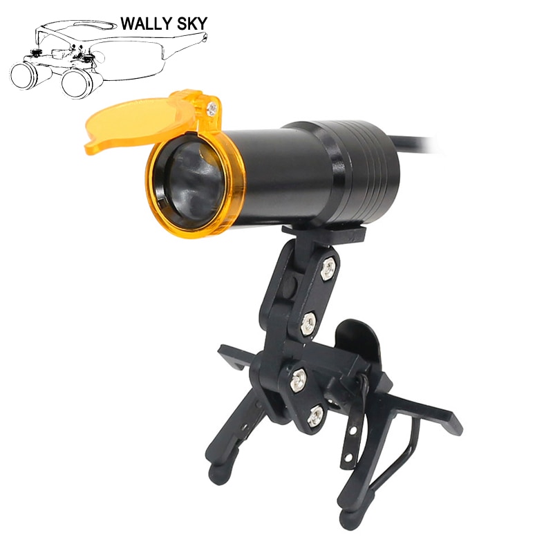 5W LED Medical Dental Headlight Clip Headlamp Intensity 15000-30000 Lux Head Lamp for Dentistry Surgical with Yellow Filter