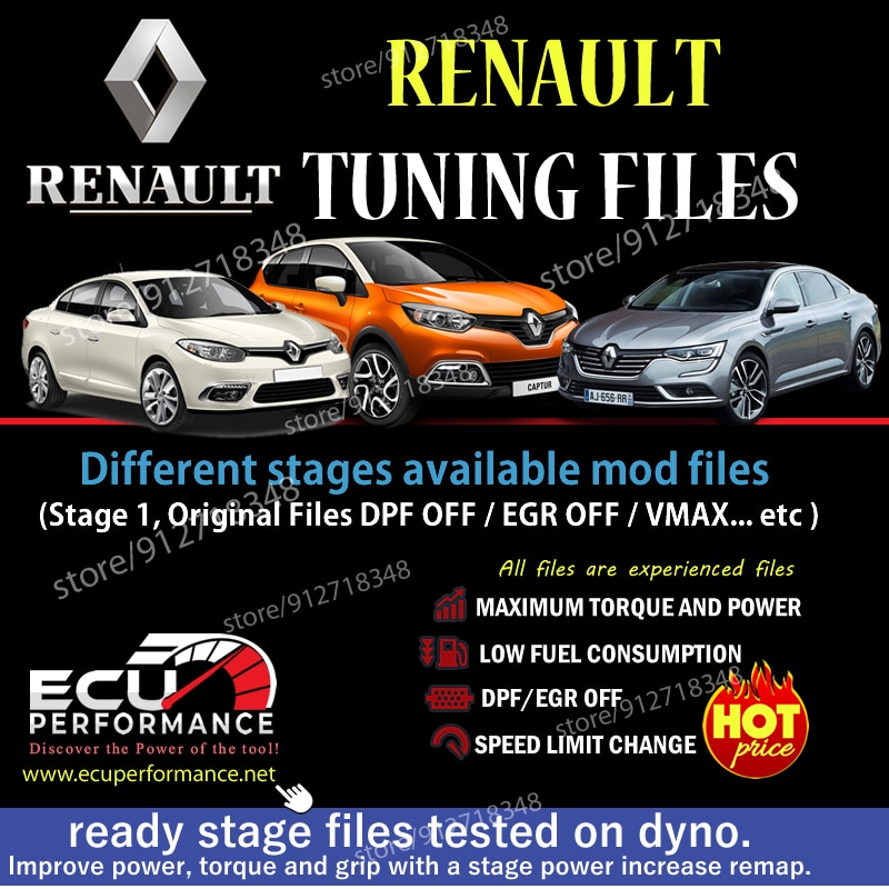 Renault Moded Ecu Files Remapping Stage1 Files,Original Files,DPF OFF,EGR OFF.. etc - Total 8.95 GB
