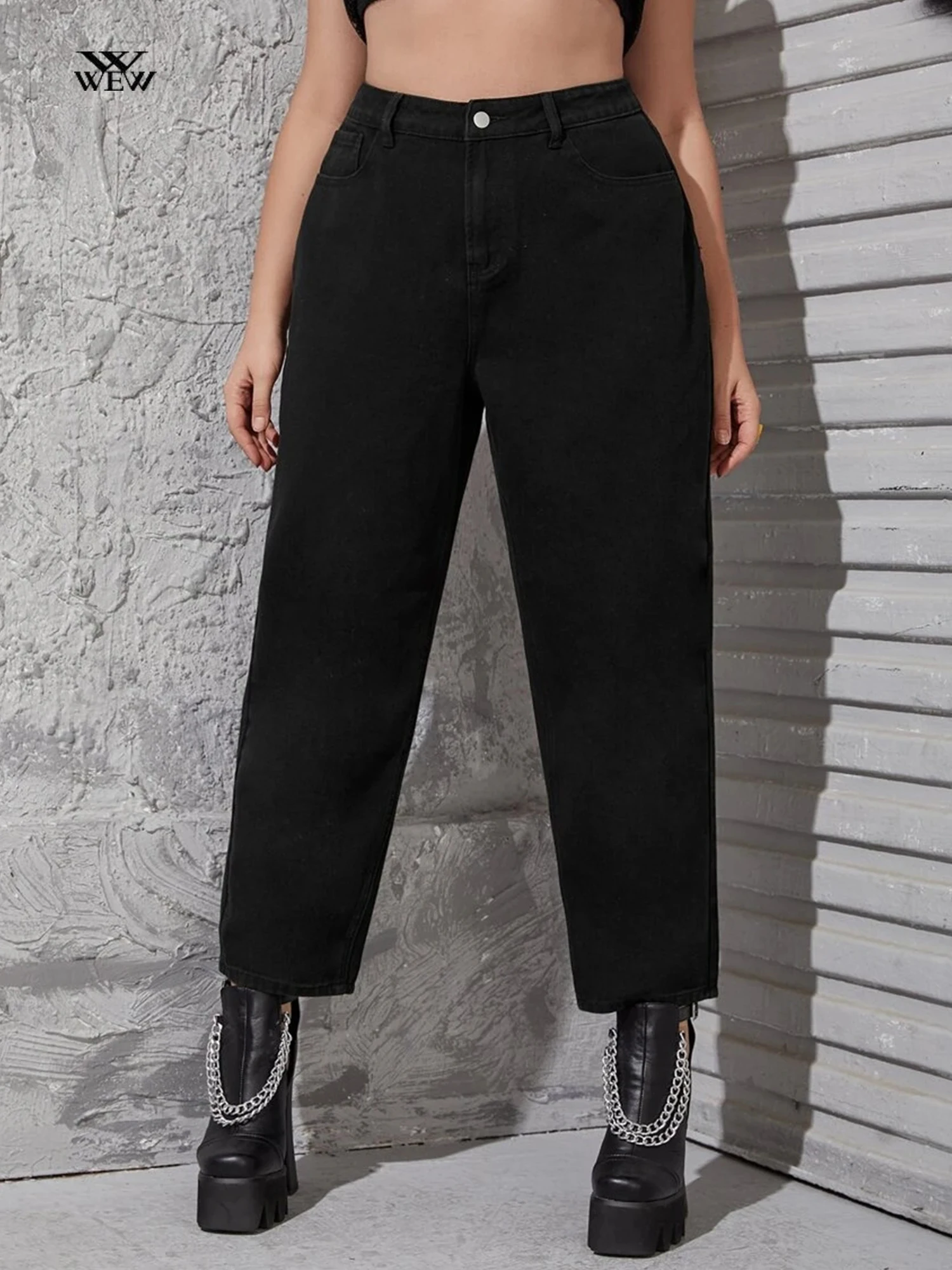 Plus Size White Jeans for Women Highly Stretchy Loose Fitting Women's Denim Jeans 7XL Autumn Harem Curvy Fitting Lady Denim