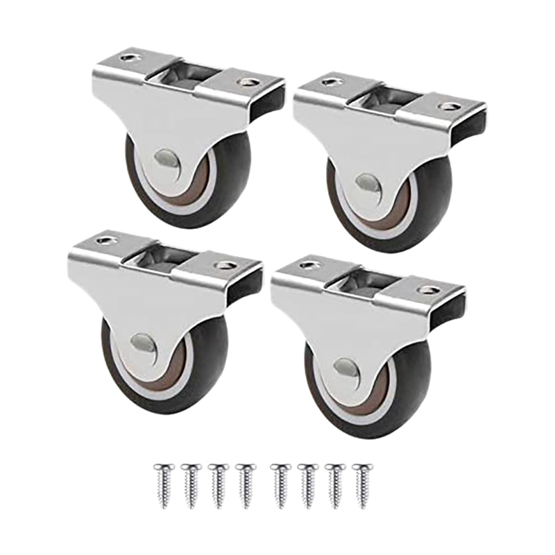 4 Pcs Mini Casters Furniture Casters Small 25Mm Fixed Casters Directional Movable Casters Movable Casters For Furniture