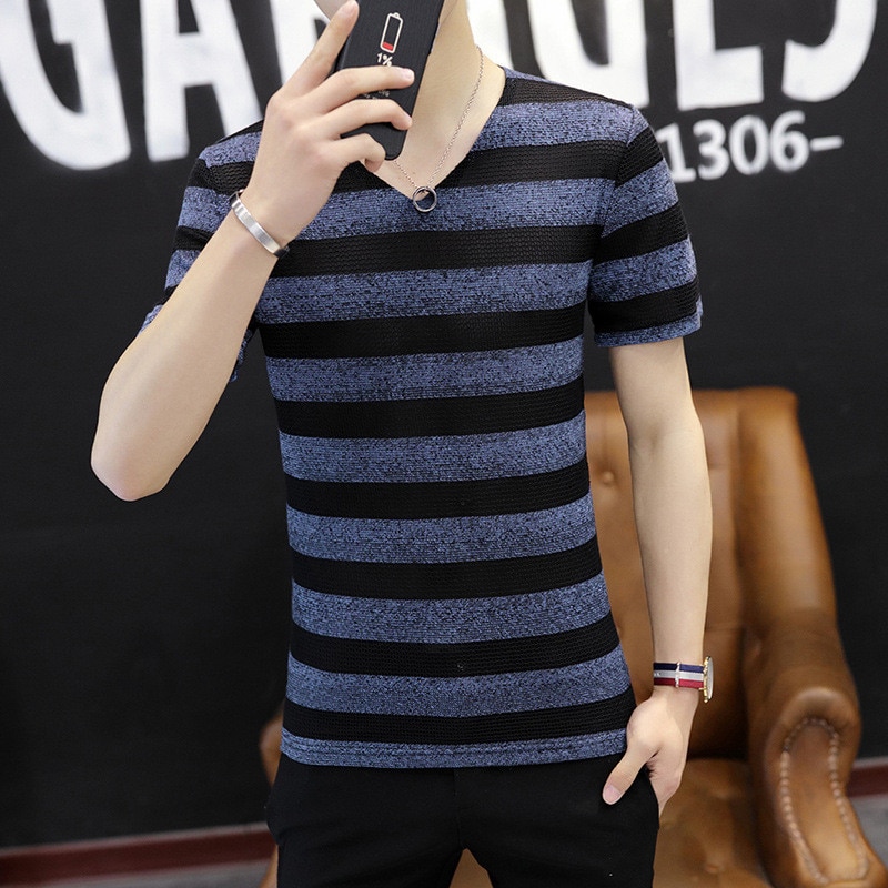 6077-R-Men's Summer Short Sleeve Fashion Short Sleeve