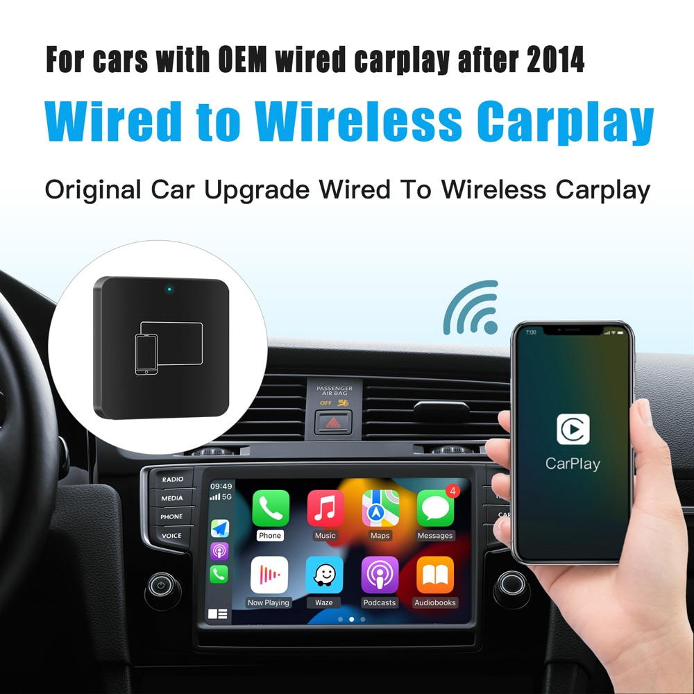 CARABC Wireless Carplay OEM Adapter Dongle Convert Wired Carplay to Wireless Carplay MINI Box Carplay Fits VW AUDI Volvo ect
