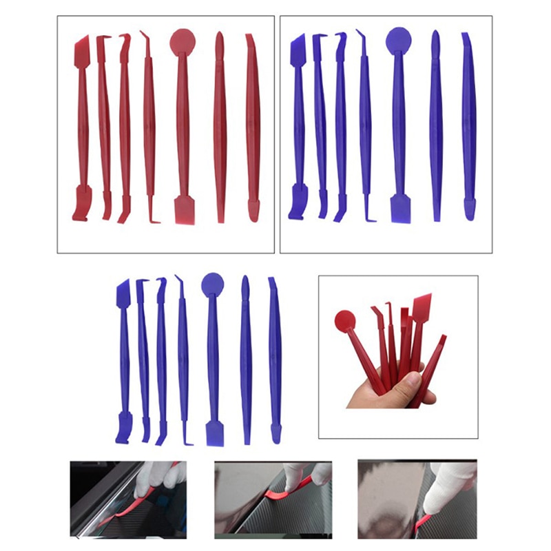 7pcs Car Vinyl Film Wrapping Tools Squeegee Scraper Car Sticker Film Scraper Kit Edge-closing Tool For Automobile Film Sticking