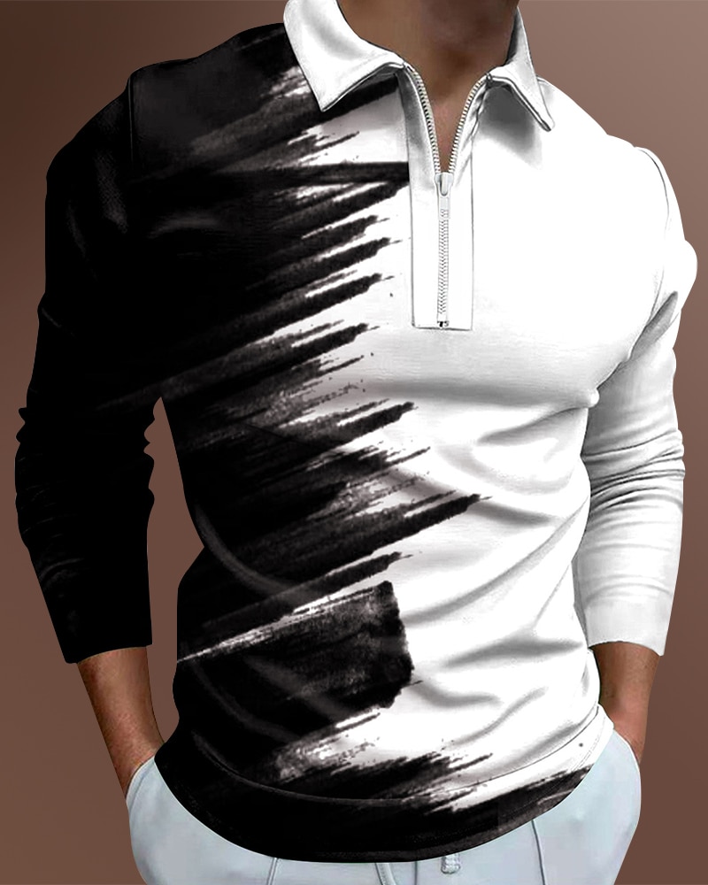 Men's Casual Autumn Long Sleeve Polo Shirts Men Male Zip Tee Shirt Tops Street Golf Clothing Solid Color Clothes For Men 20