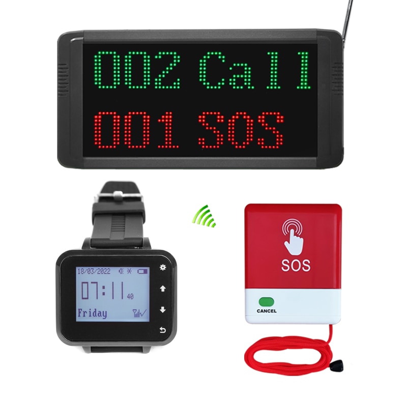 Nurse Call System Hospital Wireless Pager Button Display Receiver with Watch Wrist