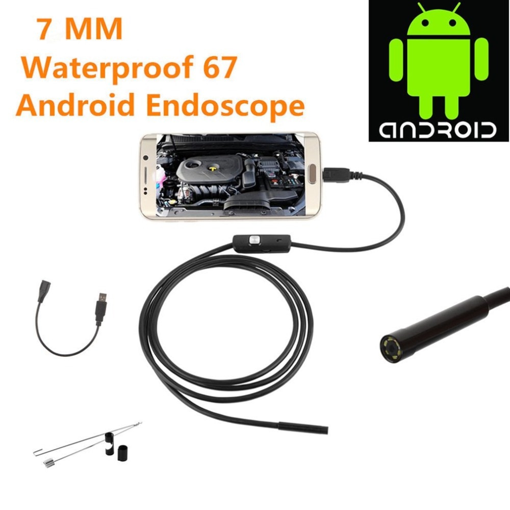 7mm Lens Cable Waterproof Endoscope Mini USB Inspection Borescope Camera For Android Phones