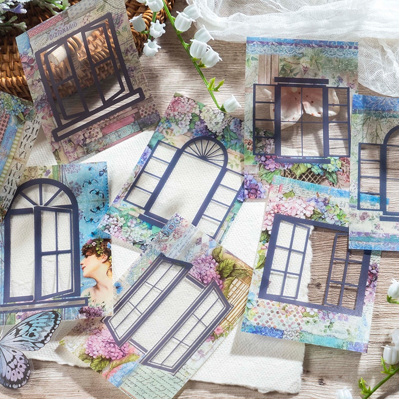 Dimi 10Pcs/Pack Window Garden Sticker PET Collage Butterfly Deco Scrapbooking DIY Diary Craft Junk Journal Stationery Stickers