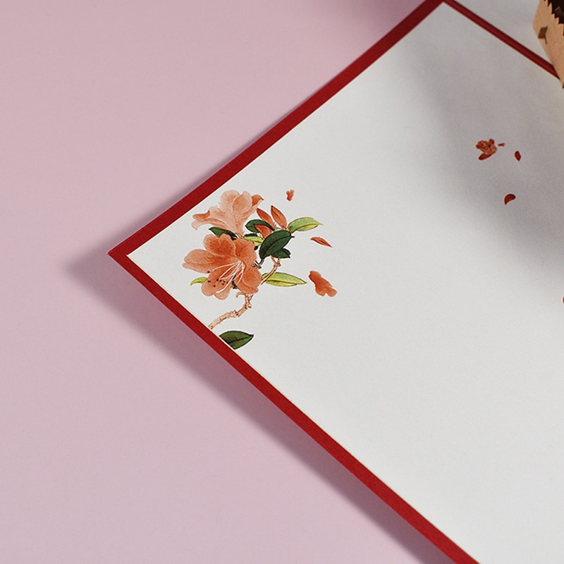 3D Pop-up Card Romantic Valentine's Day Cherry Blossom Wedding Anniversary