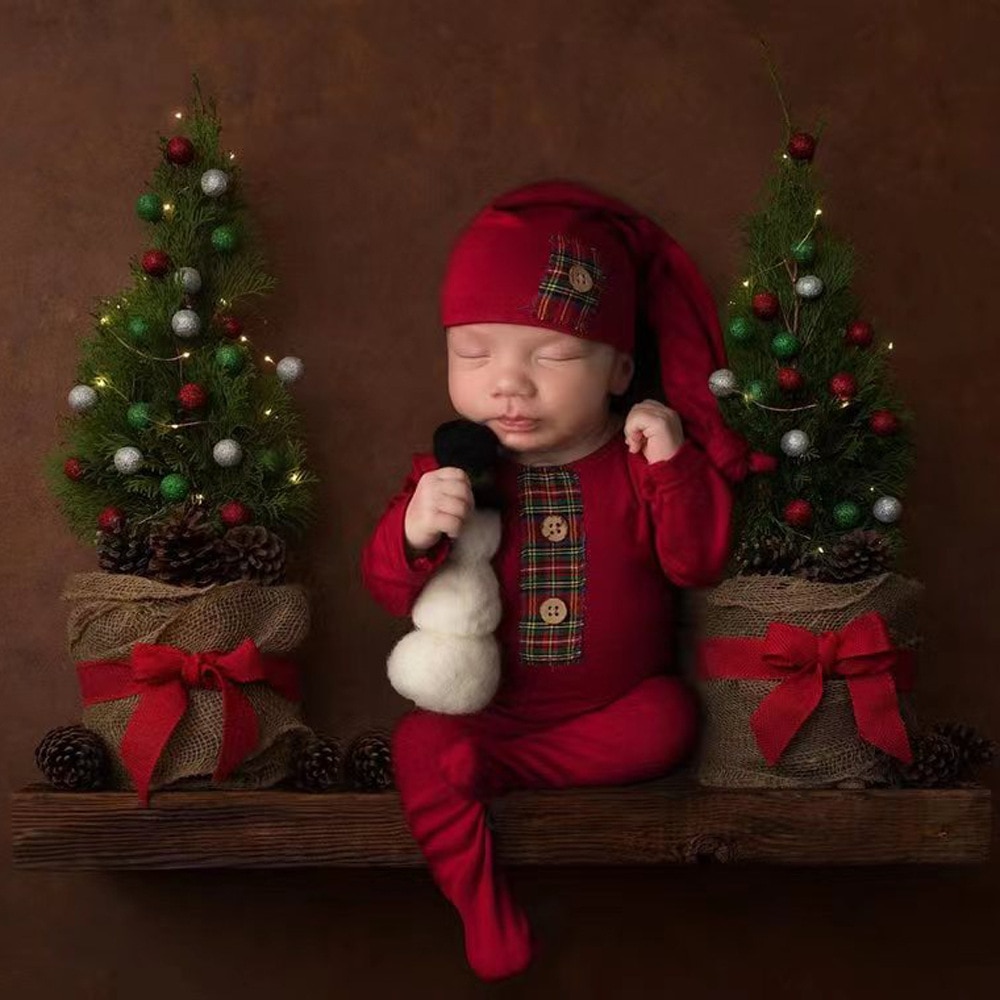 Baby Outfit Newborn Photography Props Romper Jumpsuit Christmas Photography Clothing Studio Shoots Accessories