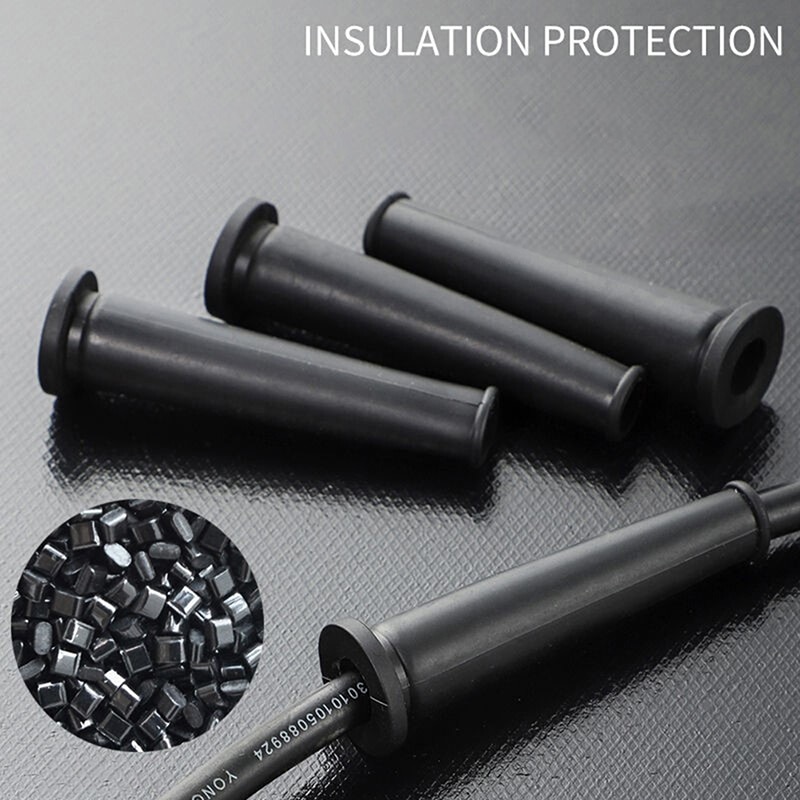 10pcs Black Rubber Wire Protector Cable Sleeve Protector Angled Black Rubber Boot Protector Easy to install