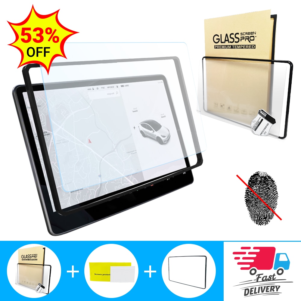 For Tesla Model 3 Model Y Tempered Glass Screen Protector Designed Dashboard Touchscreen Matte High Definition Anti Fingerprint