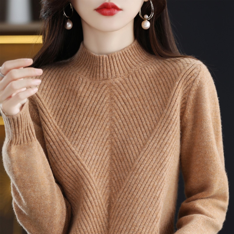 Cashmere Sweater Women's Turtleneck Knitted Sweaters 100% Merino Wool Long Sleeve Pullover Autumn Winter Female Clothing Ju