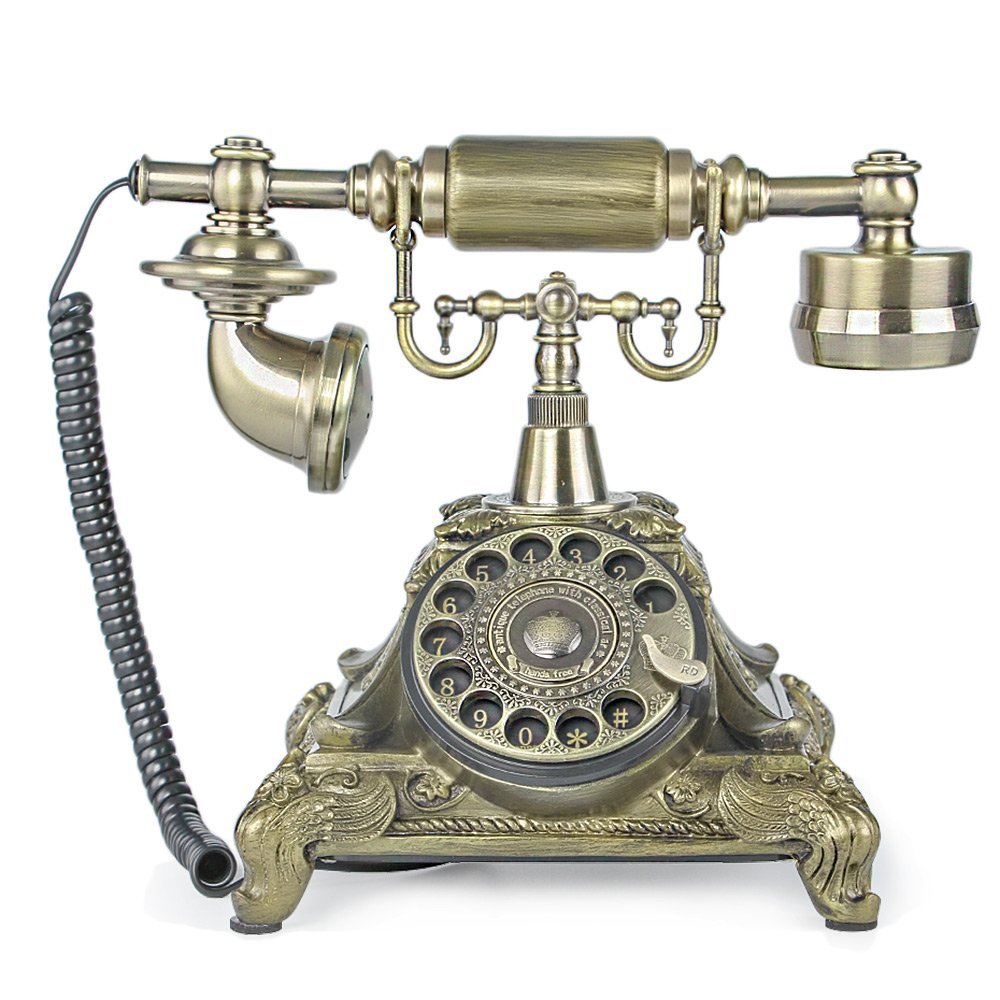 Classic Antique Telephone Corded Rotary Dial Vintage Telephone Decorative Landline Phones for Home OFfice Hotel Antique Gift