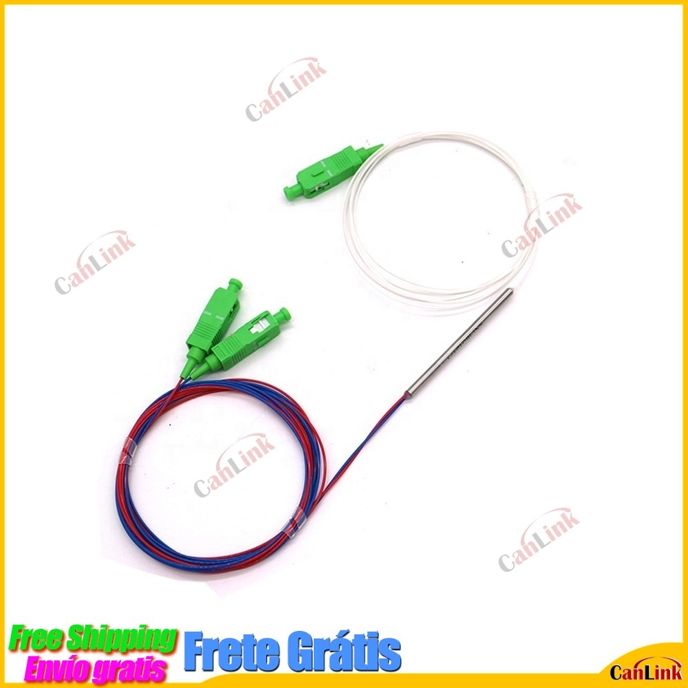 2pcs Fiber Optic FBT Splitter With Connector SC APC 1x2 0.9mm Unbalanced Coupler Optional Split Ratio 10/90 45/55 20/80