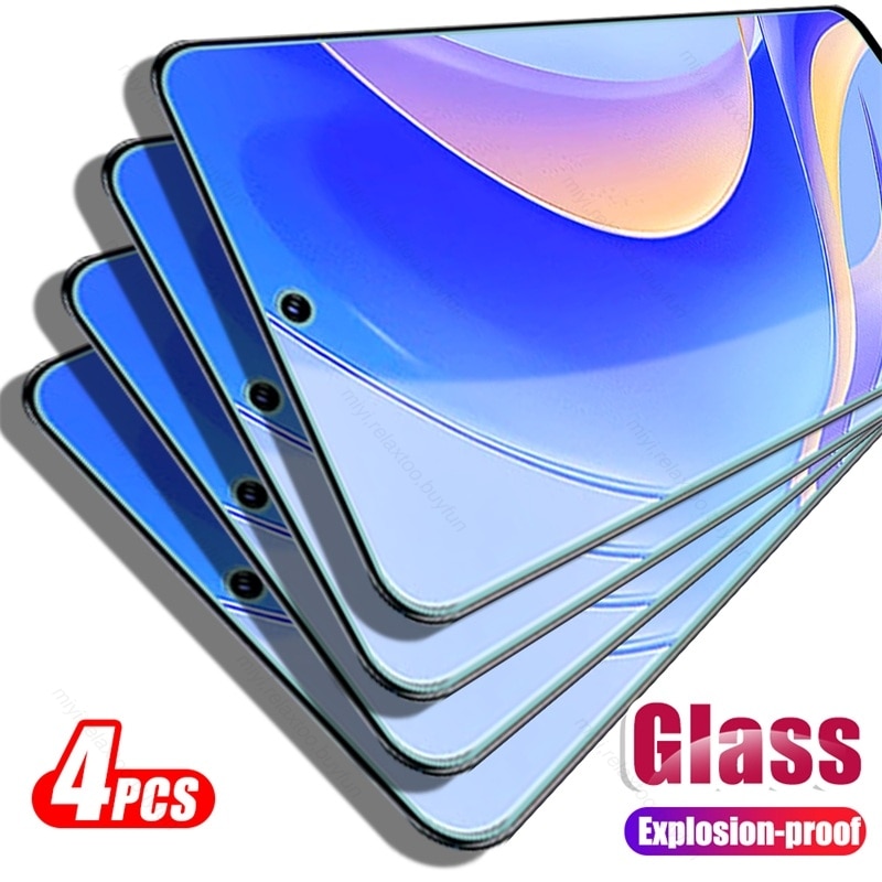 4PCS Full Tempered Glass For Huawei Nova Y90 Y 90 Glass 9H Screen Protector Explosion-proof HD Film Cover Hauwei Huawey Nova Y90