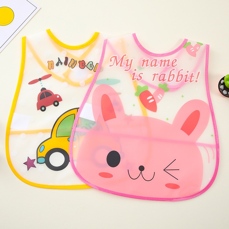 Hot-selling Multi-graphic Baby Cute Cartoon Portable Easy-to-wash Bib Waterproof Anti-dirty Baby Food Supplement Bib Baby Items
