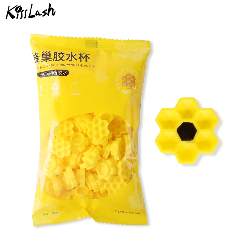 New 100 PCS False Eyelash Extension Blooming Cup Glue Holder Delay dry glue time cup Eyelashes Accessories Lashes Supplies