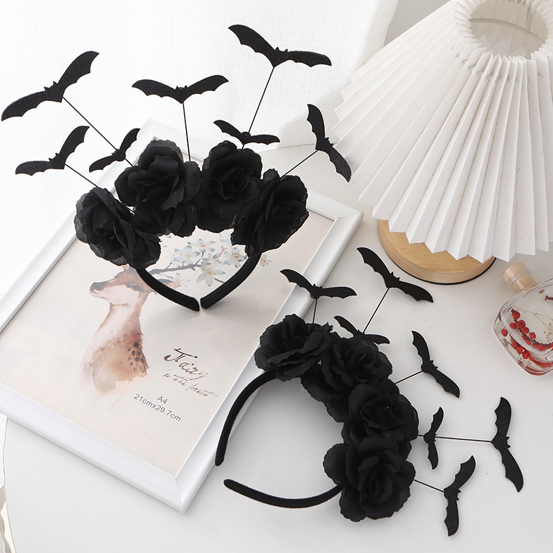 Halloween Bat Headband Children Dress Up Headwear Hairband Accessories Witch Costume Supplies Props Happy Helloween Party 2022