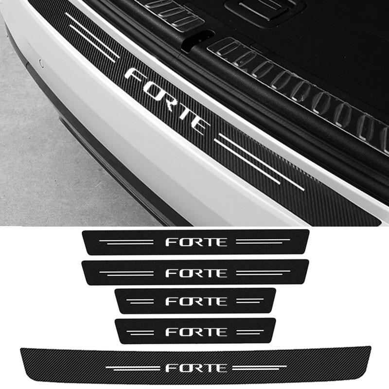 Car Door Sill Threshold Protector for KIA Forte Logo 2021 2020 2019 2018 2017 2016 2015 Rear Trunk Bumper Anti-Scratch Stickers