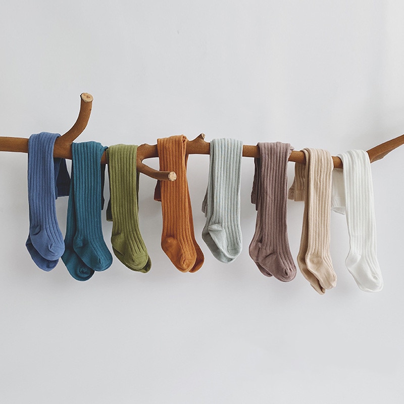 13Color Children Tights Baby Girl Pantyhose Cotton Knitted Infant Girl Newborn Kids Stocking Toddler Pantyhose Casual Pants