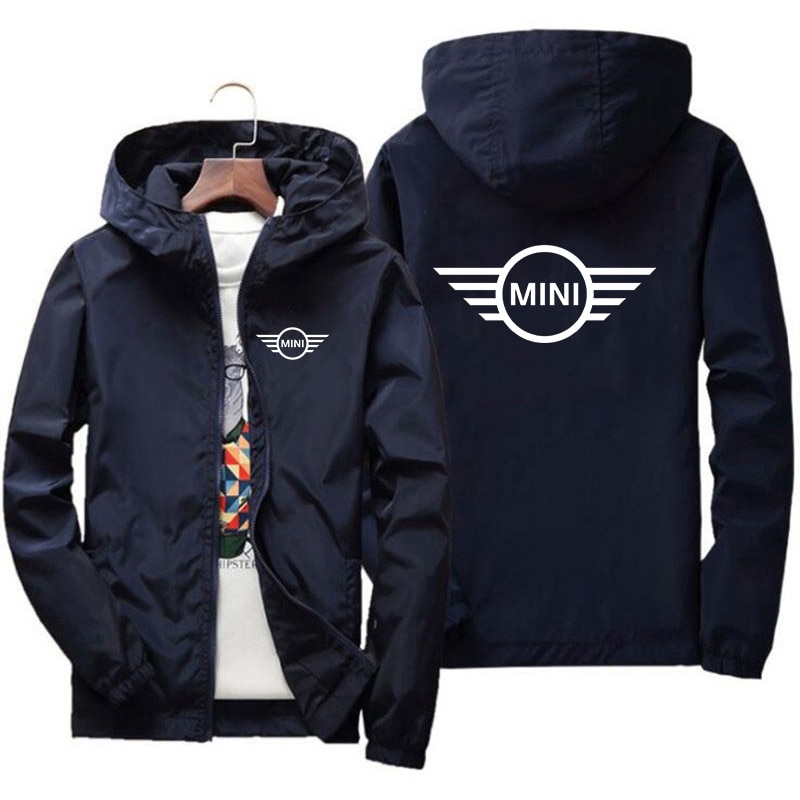 Car Jacket 2022 Latest Mini Cooper S Print Men's Spring And Autumn Zipper Casual Hooded Bomber Jacket Fashion Windbreaker