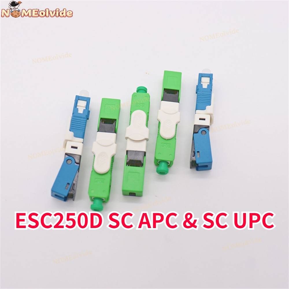 Free Shipping 100/200PCS/Lot FTTH ESC250D SC APC & SC UPC Single-Mode Fiber Optic Quick Connector FTTH SM Optic Fast Connect
