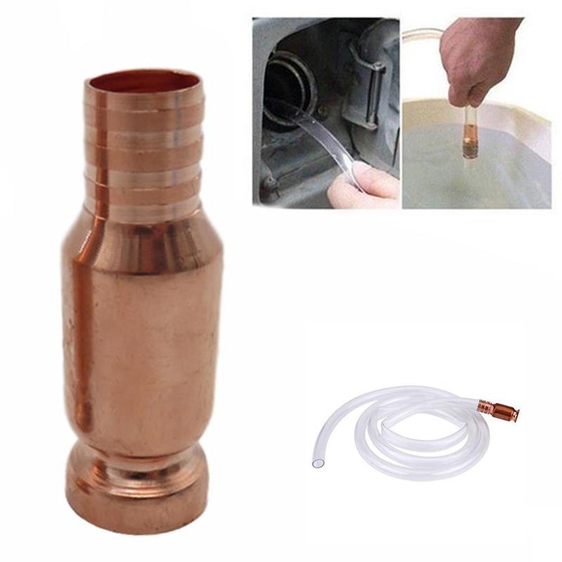1Pcs Copper Siphon Filler Pipe Manual Pumping Oil Pipe Fittings Siphon Connector Gasoline Fuel Water Shaker Siphon
