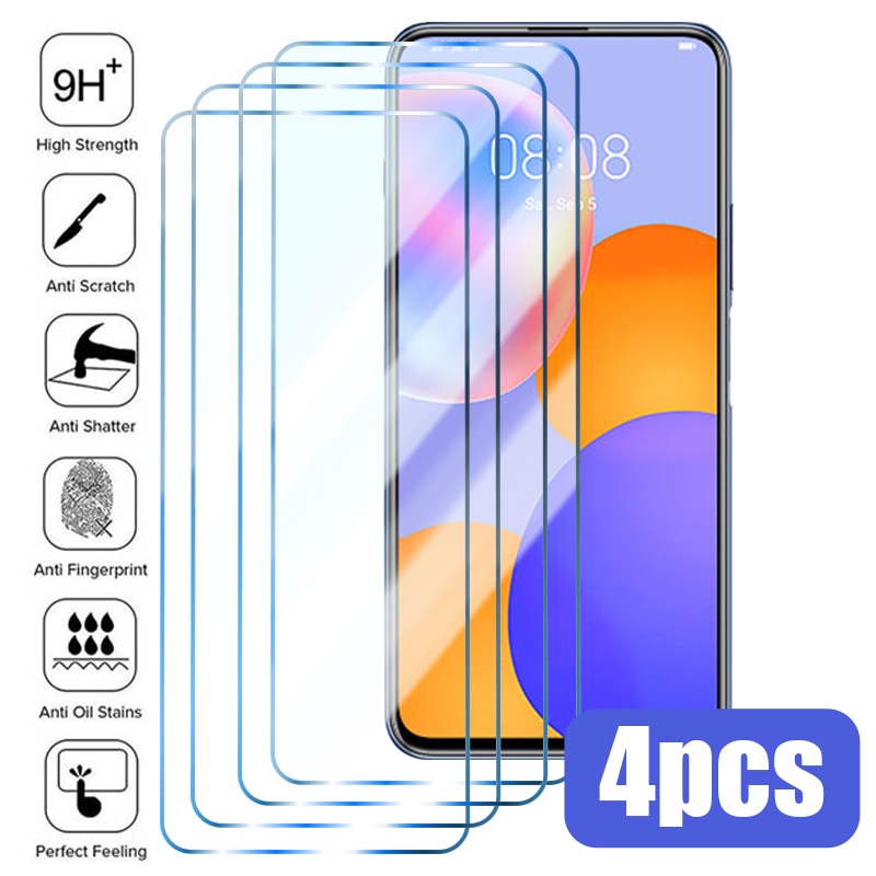 4PCS Tempered Glass for Huawei P30 P40 Lite P20 Pro P50 Screen Protector for Huawei P Smart 2019 Z S 2021 Mate 20 30 Lite Glass