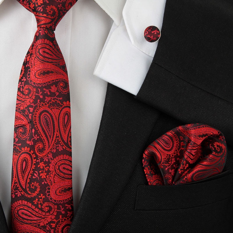 Classic Mens Ties Jacquard Woven Necktie Business Wedding Party Ties Set