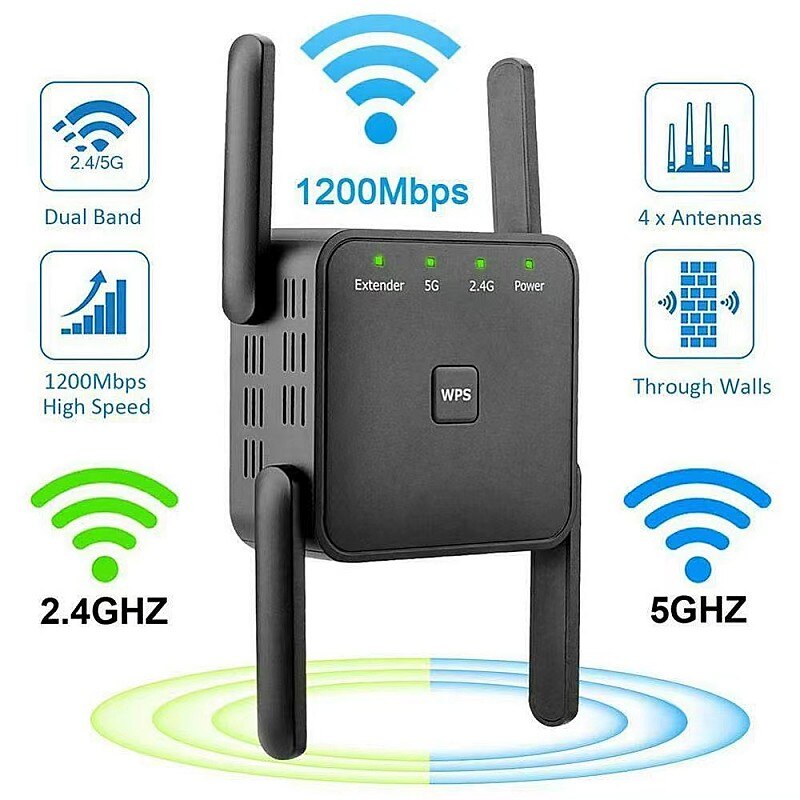 Free Shipping 5G Wireless Booster Wireless Amplifier 5GHz Wireless Signal Repeater 2.4G 5G1200 Mpb