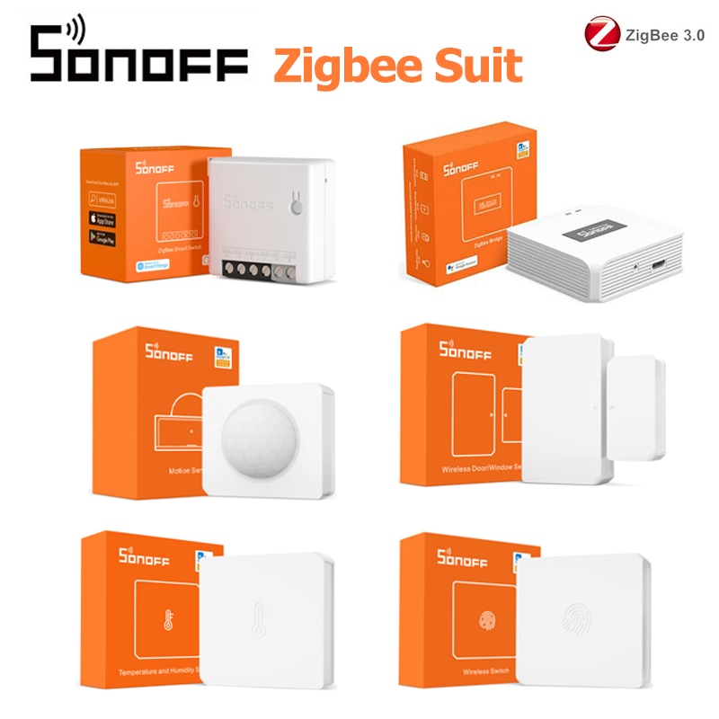 SONOFF Zigbee MiNi Wireless Switch SNZB Temperature Sensor Door Sensor Via SONOFF ZB Bridge Alexa Google Home Assistant EWeLink