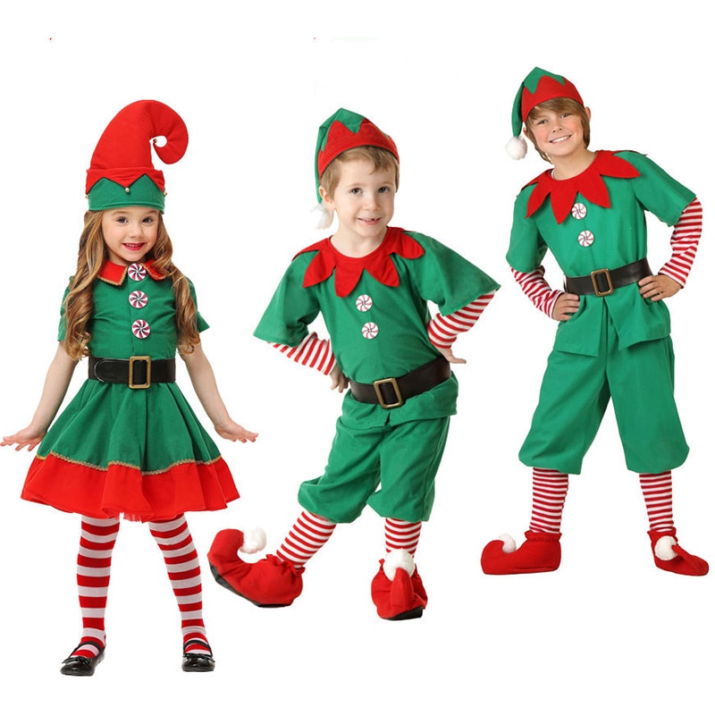 Kids Christmas Cosplay Santa Claus Costumes Boys Girls Toddler New Year Carnival Outfit Suit Dress Holidays Party Clothes Set