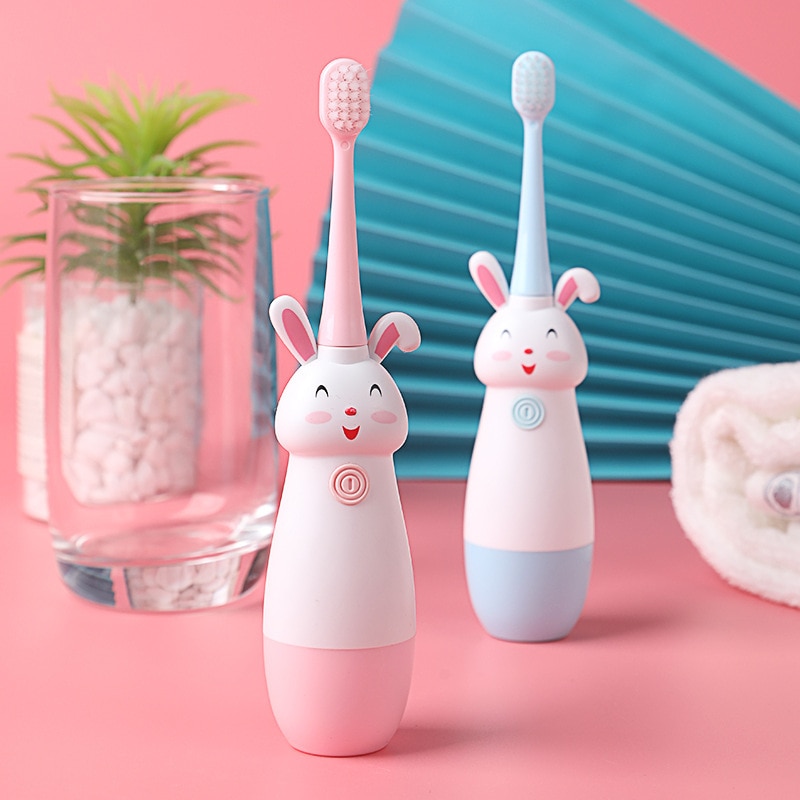 Children Electric Toothbrush Fit for 3-12 Ages Kids Cartoon Pattern Soft Bristles Professional Child Toothbrush Kids Teeth Care