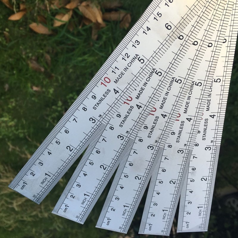 20cm Stainless Steel Metal Straight Ruler Double-Sided Measuring CM Inch Scale Student Artist Drawing Tool Office School Supply
