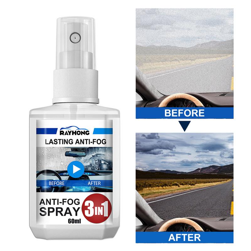 60ml Car Windshield Defogger Professional Automotive Window Glass Anti-fog Spray Car Vehicle Window Glass Cleaning Accessory