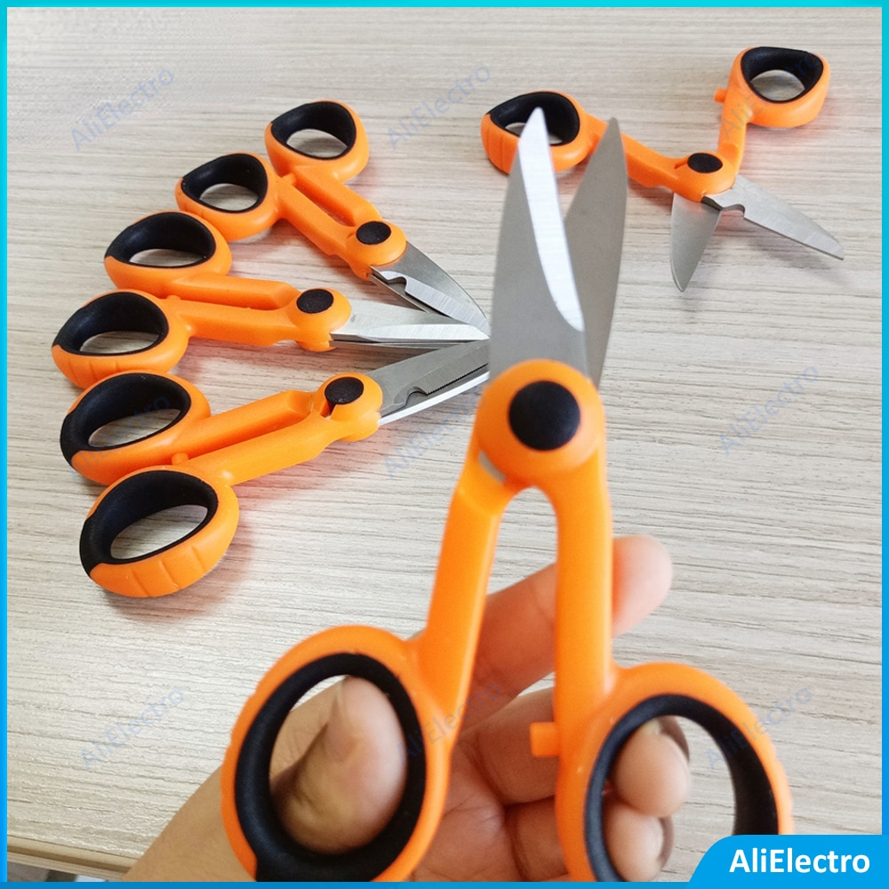 5pcs/lot Fiber Optic Patch Stripper Cut Electrical Wire Coax Cable Wholesale Price Fiber Optic Kevlar Shears Scissors free ship