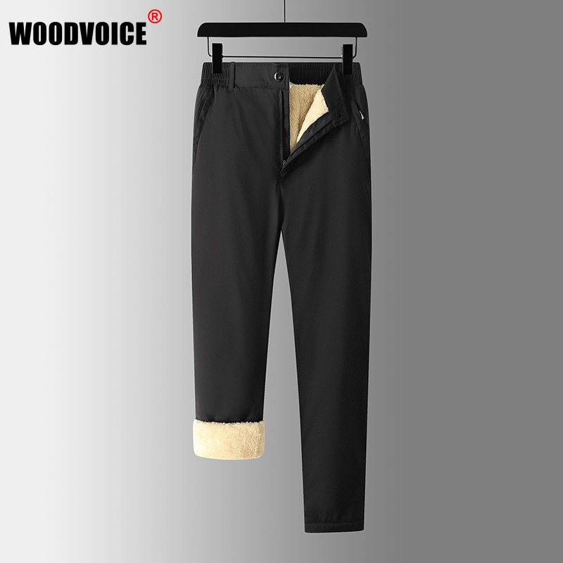 Men Fleece Warm Pants Plus Size M-6XL Mens Loose Plush Thermal Drawstring Trousers 2022 Autumn Winter Sports Outwear Sweatpants
