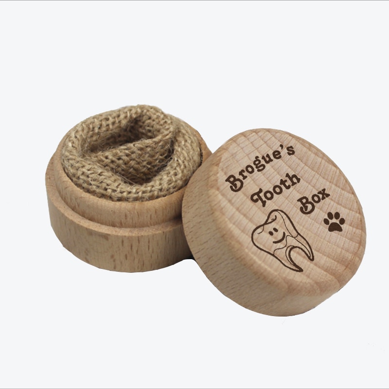 Dog Tooth Fairy Box Natural Wood Custom Personalized Name Wood Personalized Teeth Box Engraved Tooth Fairy Birthday Gifts