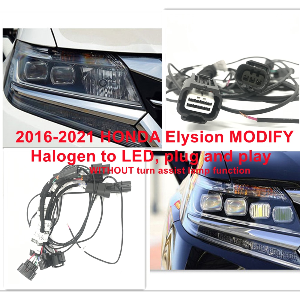 Headlight Modification Upgrade Adapter Harness For 16-21 ELYSION From Two-eye To Four-eye Without Turn Assist Lamp Play And Plug