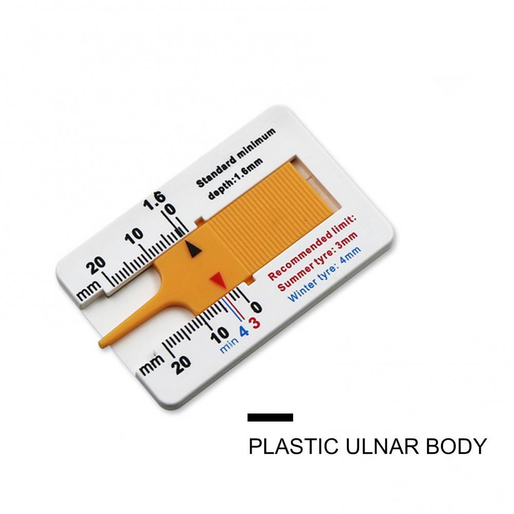 0-20mm Portable Plastic Tire Tread Depth Gauge Vernier Caliper Measuring Tool