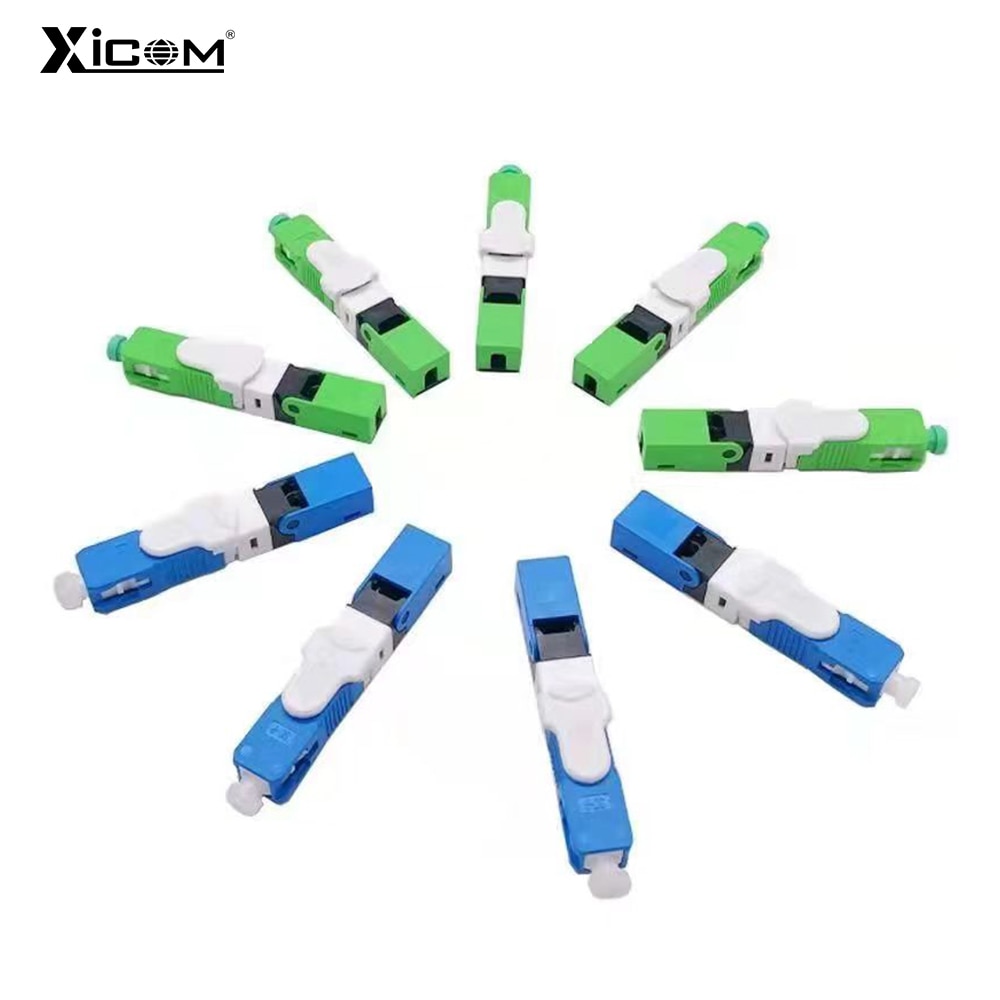 10/30/50/100/200 PCS FTTH SC Fiber Optic Fast Connector UPC/ SC APC Singlemode Optical Quick Connector FTTH Tool Cold Connection